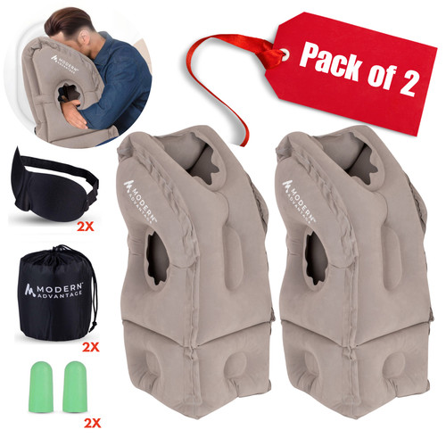 Inflatable travel pillow with - inflatable,
