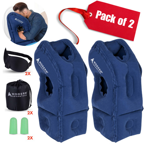Inflatable travel pillow with - inflatable,