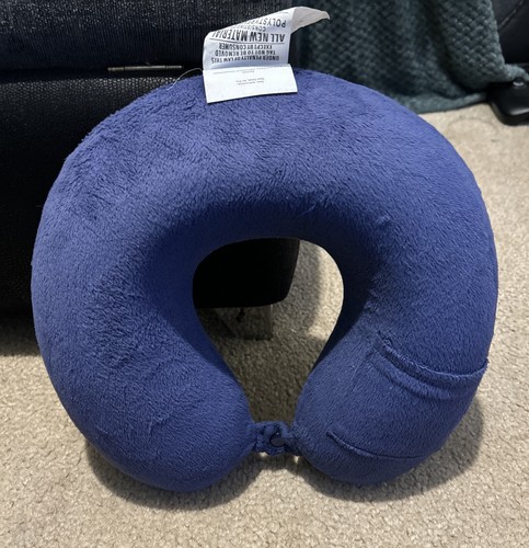 Navy blue travel neck pillow - navy,