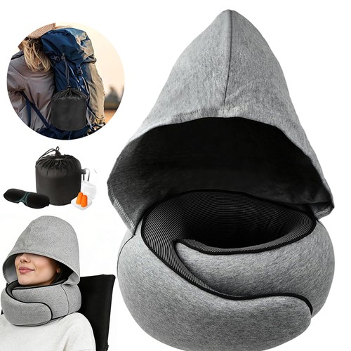 Travel pillow with hood - travel,